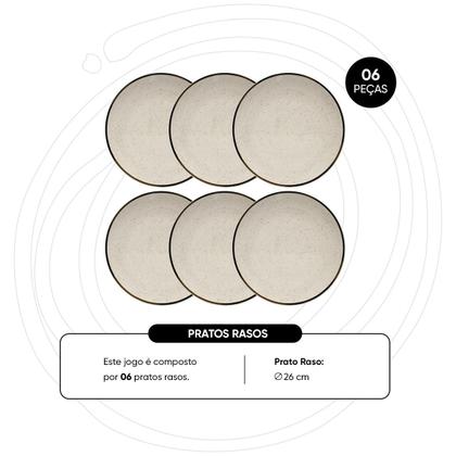 Imagem de Jogo De 6 Pratos Rasos 26 Cm Oxford Unni Brisa