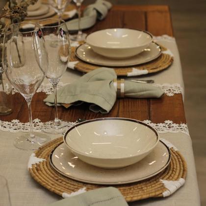 Imagem de Jogo De 6 Pratos Rasos 26 Cm Oxford Unni Brisa