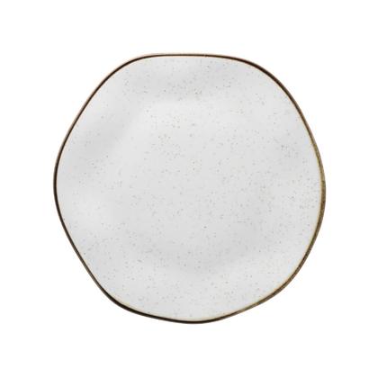 Imagem de Jogo De 6 Pratos Rasos Oxford Ryo Maresia 27,5cm Branco e Marrom