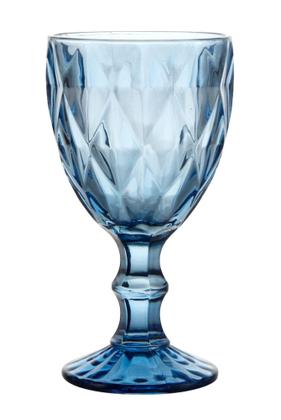 Imagem de Jogo De 6 Taças 300ml Para Água Vinho Azul Diamond Ke Home