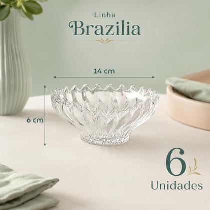 Imagem de Jogo de 6 Taças de Vidro para Sobremesa Brazilia 340ml Bowls Transparente