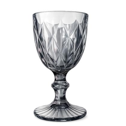 Imagem de Jogo De 6 Taças Vidro Linha Diamond Kit 330ml Fumê Flux 17cm