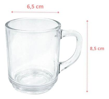 Imagem de Jogo De 6 Xicara De Café Chá 250 Ml Praticasa Caneca Vidro
