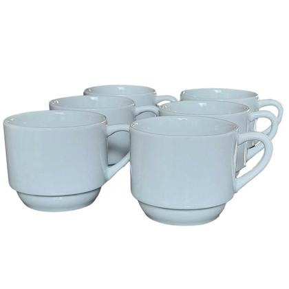 Imagem de Jogo de 6 Xícaras de Café/Chá de Porcelana Branca - 200ml