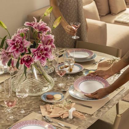 Imagem de Jogo de 6 Xícaras de Chá 240ml c/Pires Flamingo Cosmopolitan