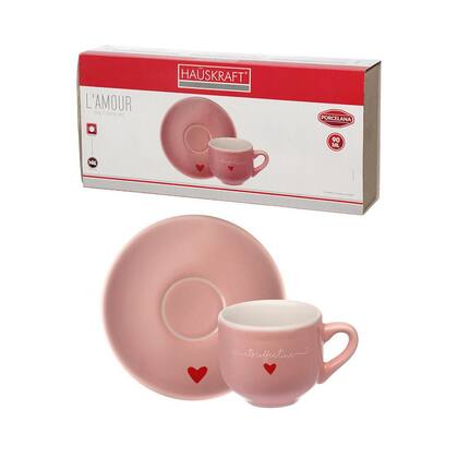 Imagem de Jogo De 6 Xícaras Para Café 90ml Lamour Rosa Hauskraft