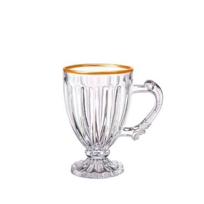Imagem de Jogo de 6 xicaras para chá coffee time em cristal ecológico com borda dourada 190ml - Dynasty