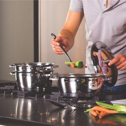 Imagem de Jogo de 7 Panelas em Aço Inox com Fundo Triplo Allegra - Tramontina