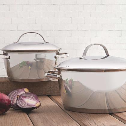 Imagem de Jogo de 7 Panelas em Aço Inox com Fundo Triplo Allegra - Tramontina