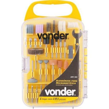 Imagem de Jogo de acessórios p/ microrretífica c/ 181 pç arv181 Vonder