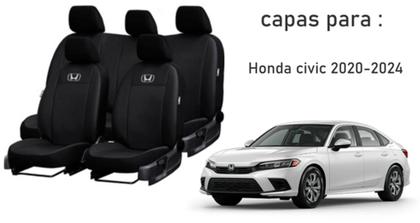 Imagem de Jogo de Acessórios para Honda Civic 20-24: Capa de Couro e Tapetes