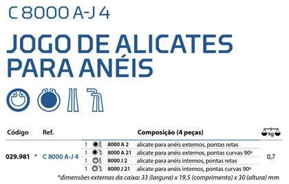 Imagem de Jogo de Alicate Extrator De Aneis 4 Peças Gedore C8000A J4