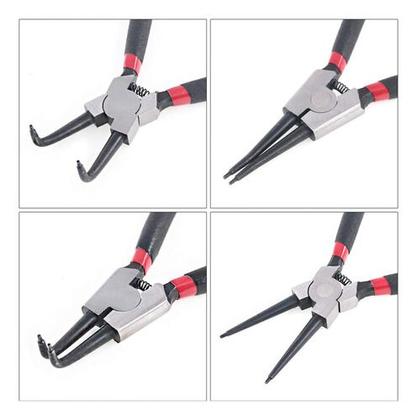 Imagem de Jogo De Alicate Para Trava Anel 4 Peças Interno E Externo