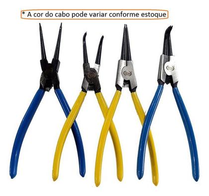 Imagem de Jogo De Alicate Para Trava Anel 4 Peças Interno E Externo