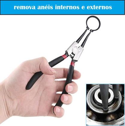 Imagem de Jogo De Alicate Para Trava Anel 4 Peças Interno E Externo