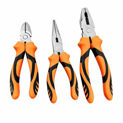 Imagem de Jogo de Alicates, Kit com 3 Peças Universal, Corte e Bico Profissional