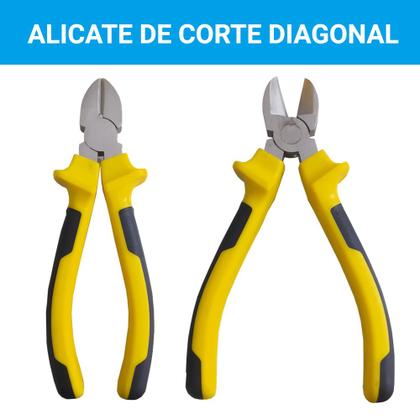 Imagem de Jogo de Alicates Universal Corte Pressão Bico Kit 4 Peças Emborrachado