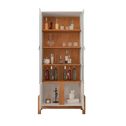 Imagem de Jogo de Aparador e Cristaleira Lux Off White/Cedro