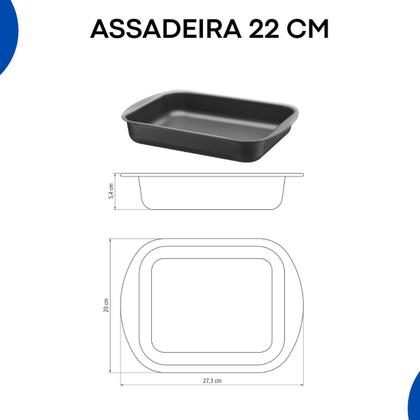 Imagem de Jogo de assadeiras antiaderente tramontina retangular 34cm 28cm 22cm