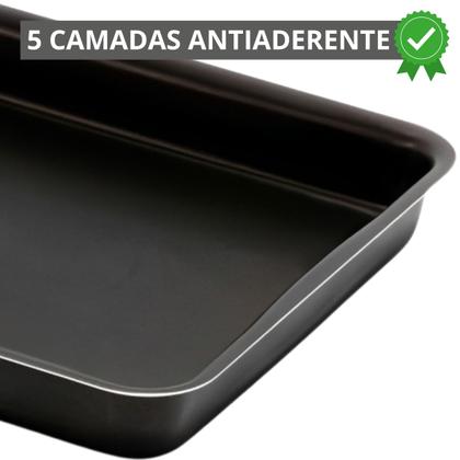 Imagem de Jogo de Assadeiras Forma Retangular 03 Peças Antiaderentes + Luva Térmica Forrada