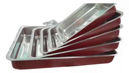 Imagem de Jogo de assadeiras formas retangular tabuleiro quadrada pintada color 5 pçs