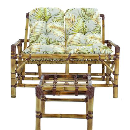 Imagem de Jogo de Bambu com Namoradeira + 4 Almofadas e Mesa de Centro, para sacada, edícula T10