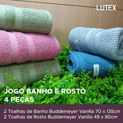 Imagem de Jogo De Banho Buddemeyer Vanilla Extra Soft 100% Algodão Toalha Alta Absorção Macia Grande 4 Peças