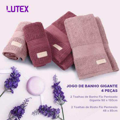 Imagem de Jogo De Banho Gigante Buddemeyer - Toalha Banhão Fio Penteado Canelado - 100% Algodão - Kit 4 Peças
