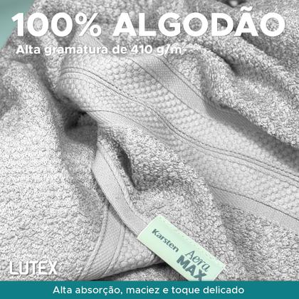 Imagem de Jogo de Banho Karsten Nuvia 100% Algodão - Barra Decorativa Grossa Macia Antipilling - 2 Peças Cor:Cinza 80209
