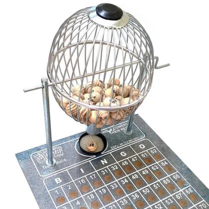 Imagem de Jogo de Bingo Globo Grande Nº3 Madeira Vispora Profissional Numerado 1 a 100