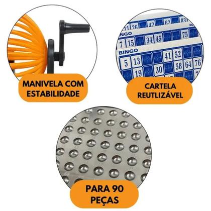 Imagem de Jogo de bingo lotto com 90 números e 12 cartelas  brinquedo familiar educativo para festas e eventos