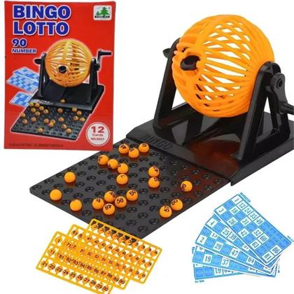 Imagem de Jogo de bingo lotto com 90 números e 12 cartelas  brinquedo familiar educativo para festas e eventos