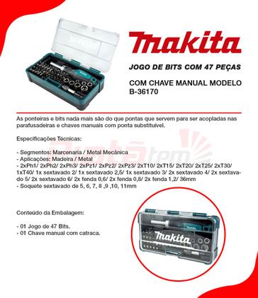 Imagem de Jogo de Bits 1/4 47 Peças B-36170 - Makita