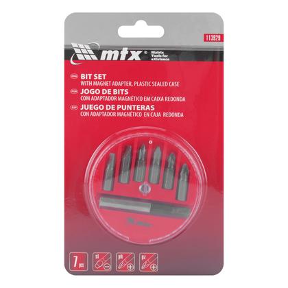 Imagem de Jogo de Bits, Adaptador Magnetico, Aco 45x, Caixa Plastica,7 Pça - Mtx