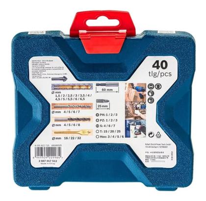 Imagem de Jogo de Bits Bosch X-Line c/ 40 Pçs p/ Aparafusar 2607017512