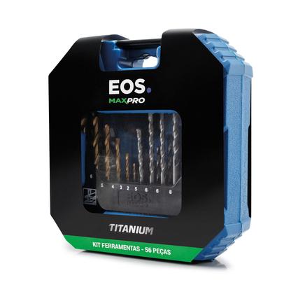 Imagem de Jogo De Bits E Brocas EOS Titanium 56 Peças com Maleta EKF01
