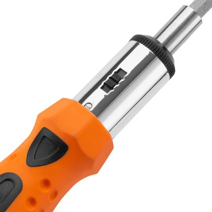 Imagem de Jogo de bits e soquetes, cabo anatomico reversivel com catraca, 14 pcs // sparta