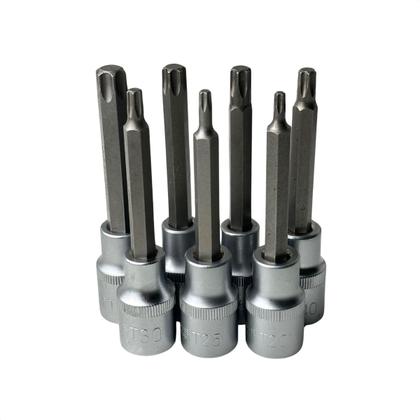 Imagem de Jogo De Bits Torx Longo Encaixe 1/2" T20 A T55 CR-V 7 Peças