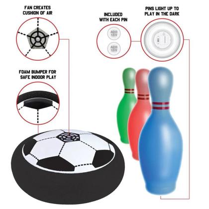 Imagem de Jogo de Boliche Kit com Disco Flutuante e Pinos Iluminados