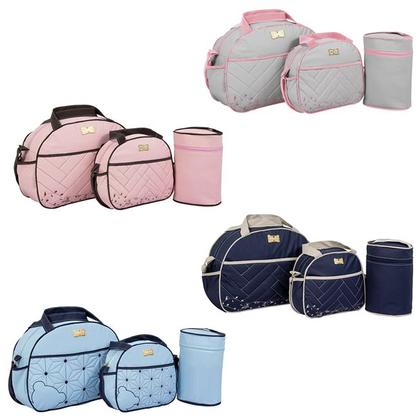 Imagem de Jogo de Bolsas Maternidade Zoo Baby 3 Peças Bolsa Grande / Média - Frasqueira Térmica - Mave Baby