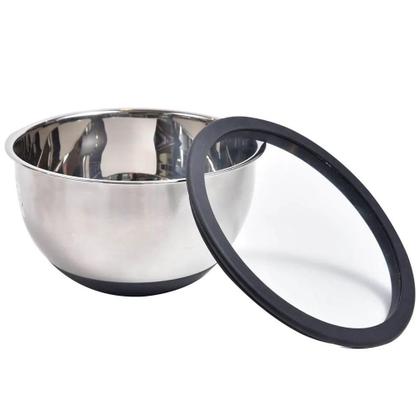 Imagem de Jogo de bowls tigelas em inox com tampas plásticas Kenya P/M/G 3 peças