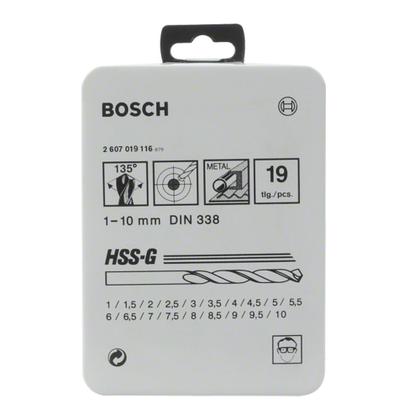 Imagem de Jogo de Broca de Aço Rápido 1A10MM + Estojo Com 19 Peças 2607019116 Bosch