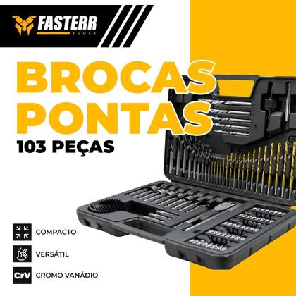 Imagem de Jogo De Brocas Bits 103 Peças Fasterr Com Maleta Profissional