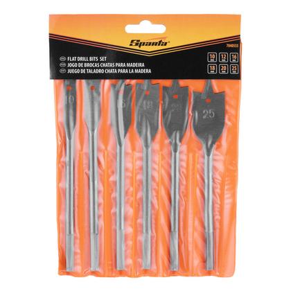Imagem de Jogo De Brocas Chatas Para Madeira 10-25mm 6pcs Sparta