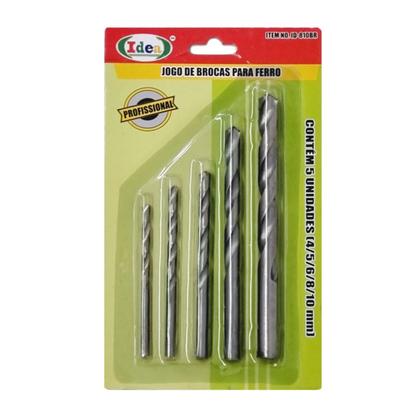 Imagem de Jogo De Brocas Em Aço Para Ferro 4-10mm Com 5 Peças