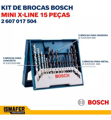 Imagem de Jogo de Brocas Mini XLine com 15 brocas para perfurar