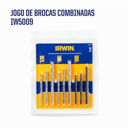 Imagem de Jogo De Brocas Mix Com 9 Peças Irwin Metal Concreto Madeira