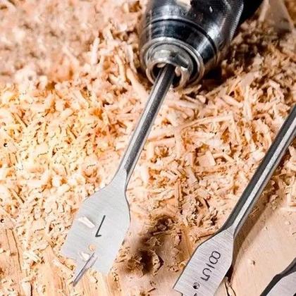 Imagem de Jogo de Brocas Planas para Madeira, Gesso e MDF  6 Tamanhos Alta Precisão