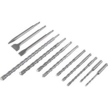 Imagem de Jogo de brocas, ponteiro e talhadeiras tipo SDS PLUS, com 12 peças, VONDER