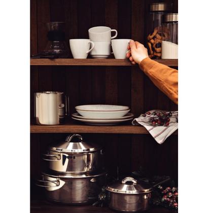 Imagem de Jogo de Caçarola Rasa + Cozi-Vapore Solar 24 cm 4,7 L em Aço Inox Fundo Triplo Tramontina